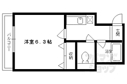 スカイロード御池 1Kの間取図画像