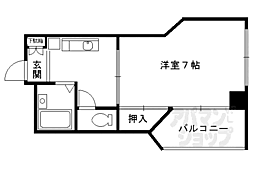 ラフィーネ四条堀川 1Kの間取図画像