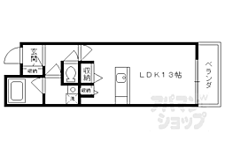 西八條邸彩丹 ワンルームの間取図画像