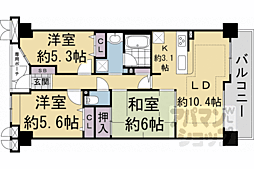 ライオンズマンション四条大宮ガーデンシティ 3LDKの間取図画像