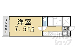 レジデンスオークラC棟 1Kの間取図画像