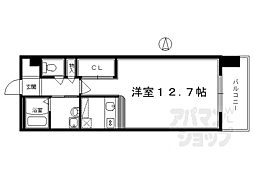 サンロイヤル三条 ワンルームの間取図画像