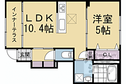 リヴィエール壬生 1LDKの間取図画像