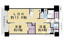 ファインレジデンス京都五条通 2LDKの間取図画像