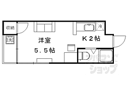 ヒューマンハイツ御室 1Kの間取図画像