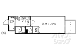 大晋メゾネ四条大宮 1Kの間取図画像