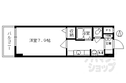 ロイヤルシティー西大路 1Kの間取図画像