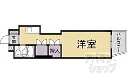二条プラザ ワンルームの間取図画像