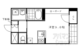 アクアプレイス京都西陣 ワンルームの間取図画像