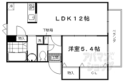 エクレール壬生川 1LDKの間取図画像