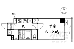 アスヴェル京都西七条 1Kの間取図画像