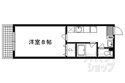 珠光ビル四条大宮 1Kの間取図画像