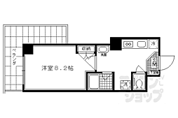 マインズ・コム四条大宮 1Kの間取図画像