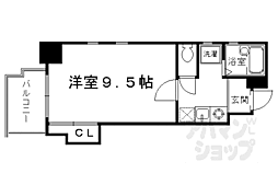 ルサフィール西大路 1Kの間取図画像