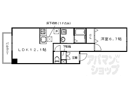 シャーメゾン冷泉町 1LDKの間取図画像