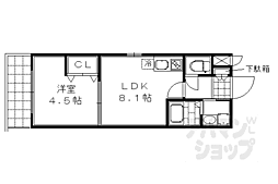 レジデンス二条洛中庵 1LDKの間取図画像