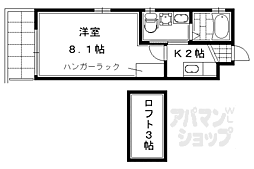 ドーリアNIJO駅東 1Kの間取図画像