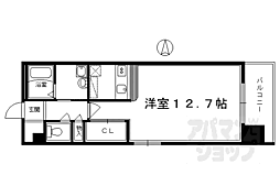 サンロイヤル三条 ワンルームの間取図画像