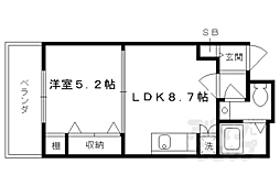 モア七条 1LDKの間取図画像