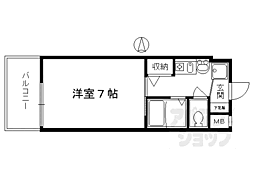 エステムコート京都烏丸3ジャパニズム 1Kの間取図画像