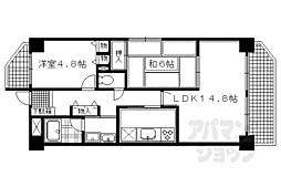 ライオンズマンション一条智恵光院 2LDKの間取図画像