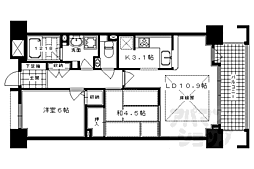 ベルヴィ高瀬川 2LDKの間取図画像