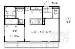 LACINEfeuille 1LDKの間取図画像