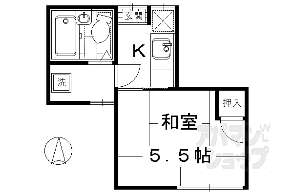 京都府京都市下京区土手町通正面下る紺屋町(賃貸アパート1K・2階・18.21㎡)の写真 その2