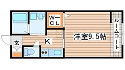 ソレアード愛宕 1Kの間取図画像