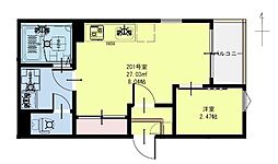 R-SMARTkaros子鶴新田 1LDKの間取図画像