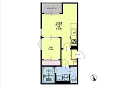 レガリスト菊菜 1LDKの間取図画像