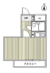 ライオンズマンション生麦第5 ワンルームの間取図画像