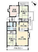 UR奈良青山  ｜ 奈良県奈良市青山3丁目（賃貸マンション3LDK・2階・79.55㎡） その2