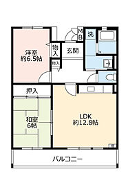 UR都市機構コンフォールかぶと台9号棟 2LDKの間取図画像