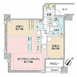 スカイフォレストレジデンス 3LDKの間取図画像