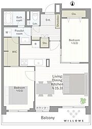 パーク・ハイム溝の口 2LDKの間取図画像