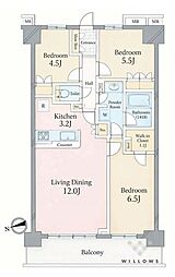 浅草タワー 3LDKの間取図画像