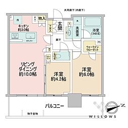 シティタワーズ東京ベイウエストタワー 2LDKの間取図画像