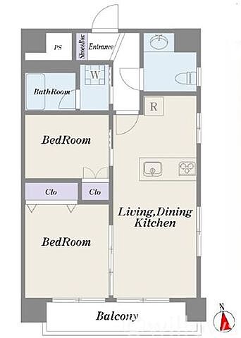 間取り モナーク大井 8階/-