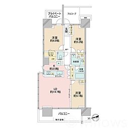 グランドメゾン品川シーサイドの杜 3LDKの間取図画像