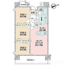 クリオ南砂町 3LDKの間取図画像