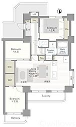 エクレール武蔵小杉 3LDKの間取図画像