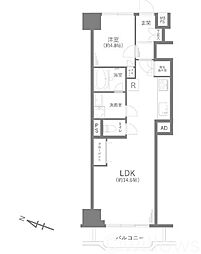 ニックハイム中目黒 1LDKの間取図画像