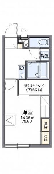 レオパレスＫＩＺＵＧＡＷＡ 105｜京都府木津川市木津川原田(賃貸アパート1K・1階・23.18㎡)の写真 その2