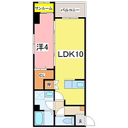 BrillanteRiverfront 1LDKの間取図画像