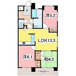 信開ベルシー城東 3LDKの間取図画像