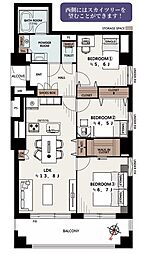 プリマドムス立花 3LDKの間取図画像