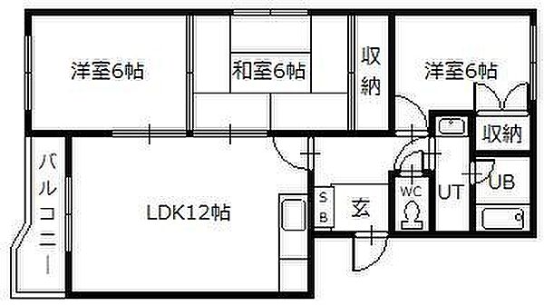 東光8・4プラザ 101｜北海道旭川市東光八条4丁目(賃貸マンション3LDK・1階・62.60㎡)の写真 その2