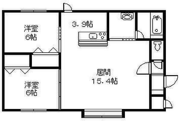 シエルコリーヌ 101｜北海道旭川市神楽岡一条4丁目(賃貸アパート2LDK・1階・66.01㎡)の写真 その2