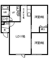 シティハイツ5 2LDKの間取図画像